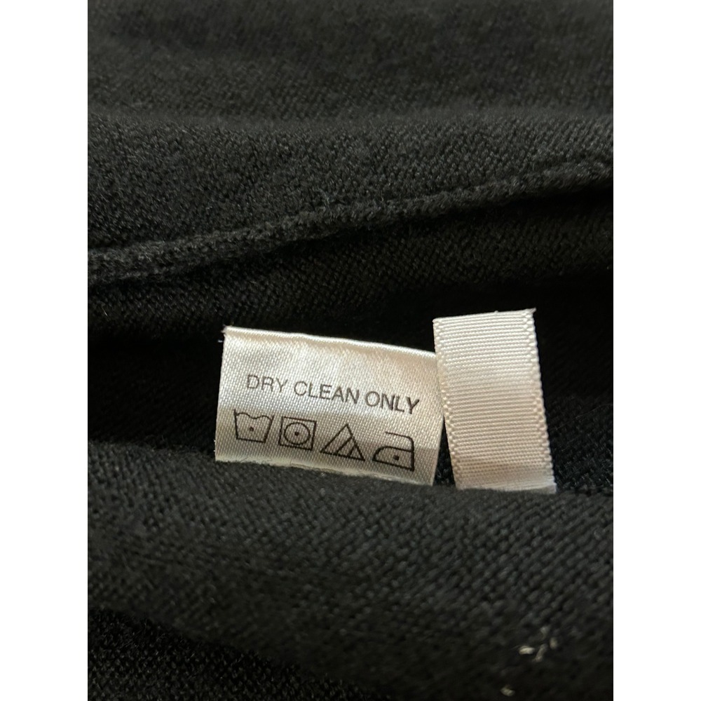 Calvin Klein Womens Black Wool Blend Open Front Shawl Collar Cardigan Sweater M - Picture 7 of 9